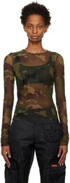 Heron Preston Green Camo Long Sleeve T-shirt In Camo Green No Color