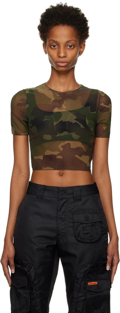 Heron Preston Green Camo T-shirt In Camo Green No Colour