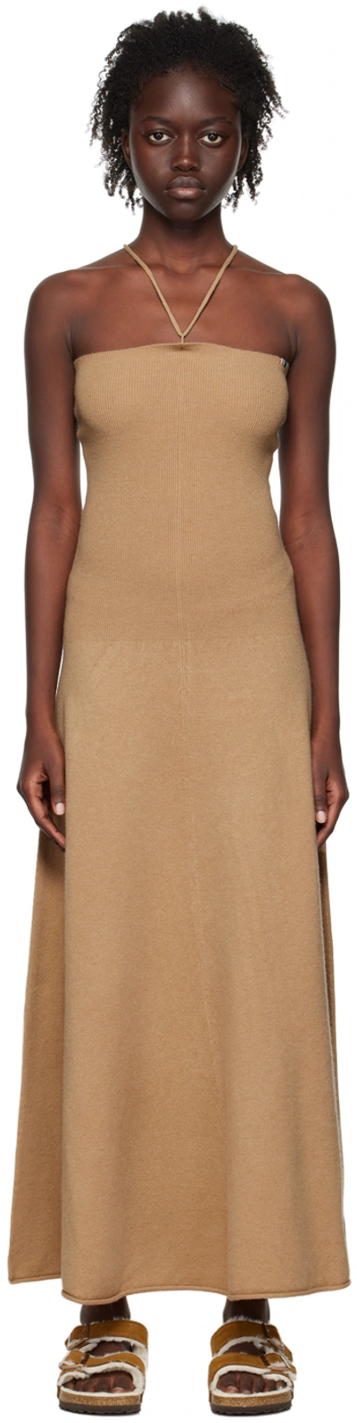 Extreme Cashmere Tan N°248 Diana Midi Dress In 013 - Camel