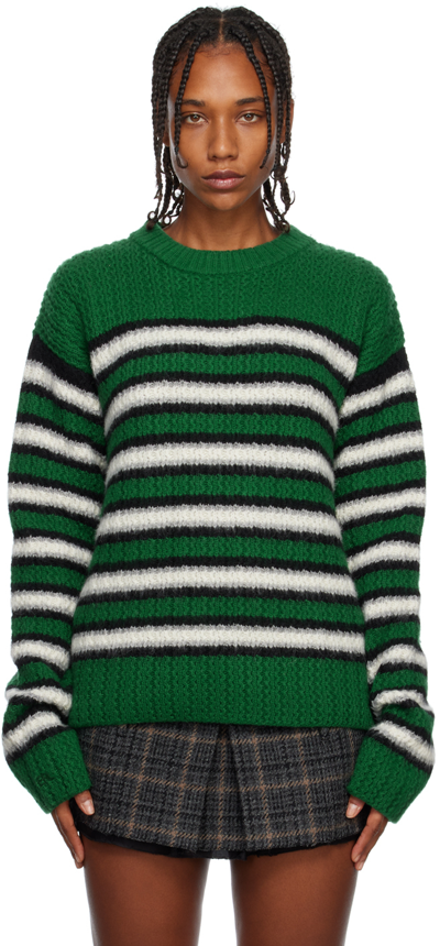 Erl Striped Sweater In 2 Green