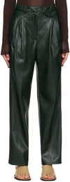 THE FRANKIE SHOP GREEN PERNILLE FAUX-LEATHER PANTS