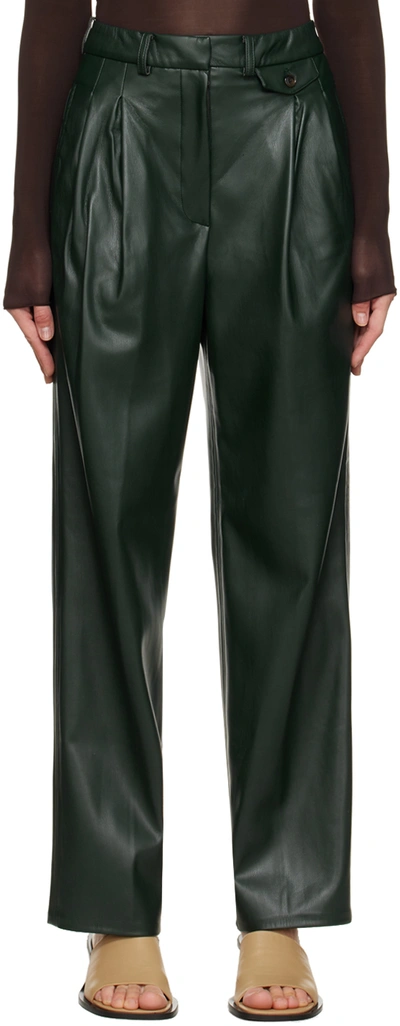 The Frankie Shop Pernille Faux-leather Trousers In Bottle Green