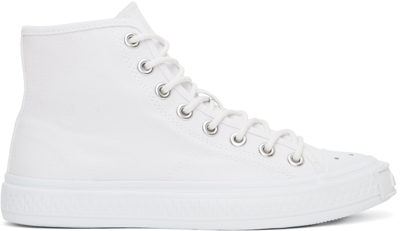 Acne Studios White Canvas High Trainers In Optic White