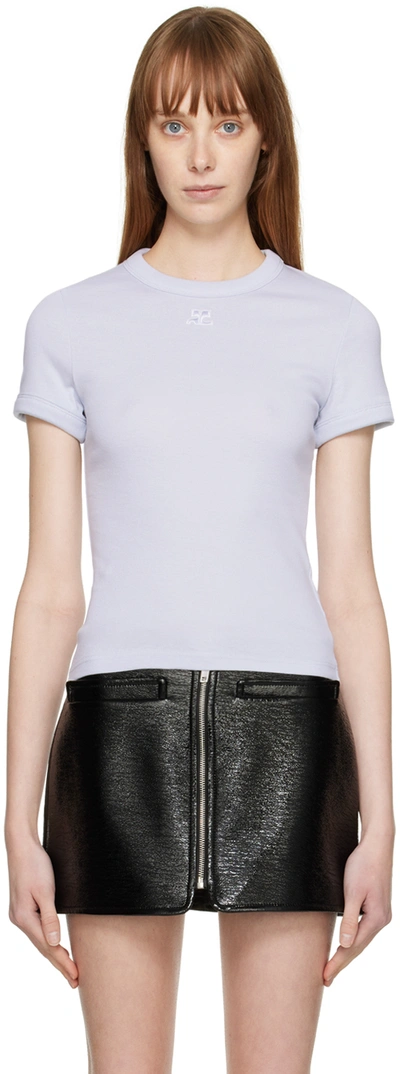 Courrges Blue Classical T-shirt In Dark Lilac