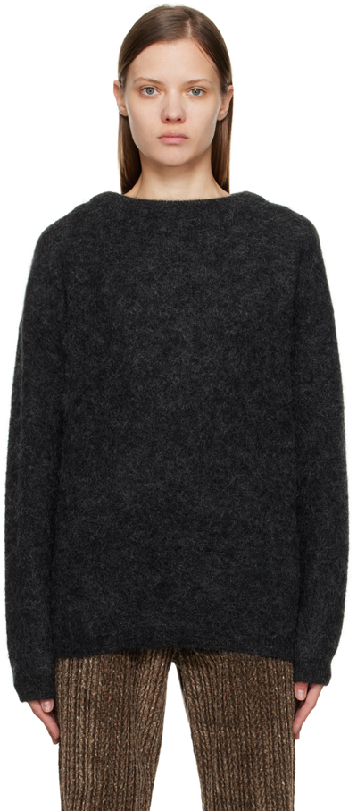 Acne Studios Dramatic Fluffy-knit Sweater In Anthracite Grey