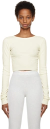 Éterne Off-white Cropped Long Sleeve T-shirt In Ivory