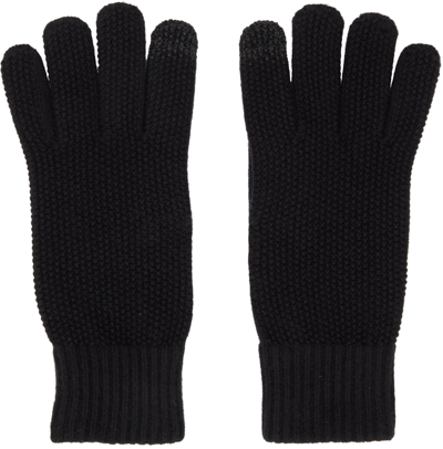 Polo Ralph Lauren Black Wool Gloves In 001 Polo Black
