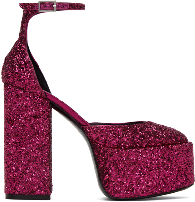 Paris Texas Dalilah Glitter Platform Pumps In Pink