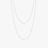 ANNOUSHKA 14CT WHITE GOLD LONG MINI CABLE CHAIN NECKLACE