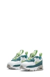 Nike Kids' Air Max 90 Toggle Sneaker In White/ Spruce/ Phantom/ Volt