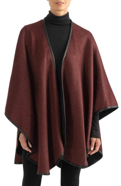 Sofia Cashmere Leather-trim Baby Alpaca U-cape In Burgundy