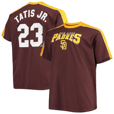 Profile Men's Fernando Tatis Jr. Brown And Gold San Diego Padres Big And Tall Fashion Piping Player T-shirt In Brown,gold