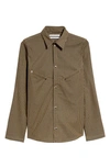 Ranra Jor Stripe Snap Front Shirt In Beige/ Black Stripe