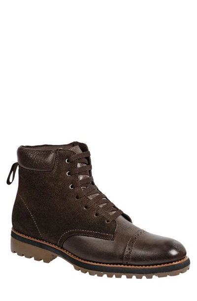 Sandro Moscoloni Randall Lace-up Cap Toe Boot In Brown