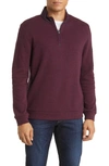 Bugatchi Mixed Media Quarter Zip Pullover In Plum