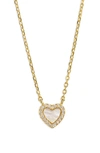 ARGENTO VIVO STERLING SILVER PAVÉ MOTHER-OF-PEARL HEART PENDANT NECKLACE