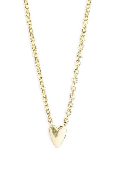 Argento Vivo Sterling Silver Mini Heart Pendant Necklace In Gold
