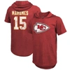 MAJESTIC MAJESTIC THREADS PATRICK MAHOMES RED KANSAS CITY CHIEFS PLAYER NAME & NUMBER TRI-BLEND SLIM FIT HOOD