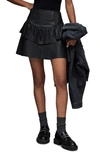 ALLSAINTS ANDY RUFFLE LEATHER MINISKIRT