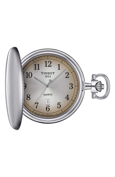Tissot Savonnette Pocket Watch, 48.5mm In Brown/silver