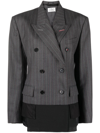 Maison Margiela Inside-out Pinstriped Blazer In Grey
