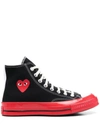 Comme Des Garçons Black Heart Print Sneakers In Black