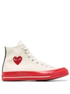 Comme Des Garçons X Converse Contrast Sole Hi-top Sneakers In White