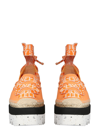 Stella Mccartney Logo Platform Espadrilles In Orange