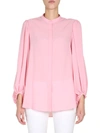 Alexander Mcqueen Pink Draped Sleeve Blouse In Pink