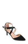 Journee Collection Women's Riva Crisscross Strap Pointed Toe Pumps In Black