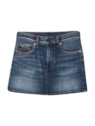 Diesel Denim Mini Skirt In Blu