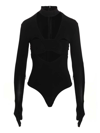 Ambush Heart Shaped Gloves Bodysuit In Black