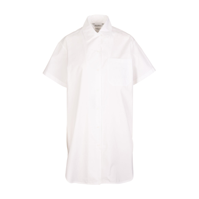 Max Mara Palau Button-down Poplin Tunic Dress In White
