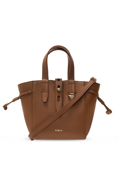 Furla Net Mini Top Handle Bag In Brown