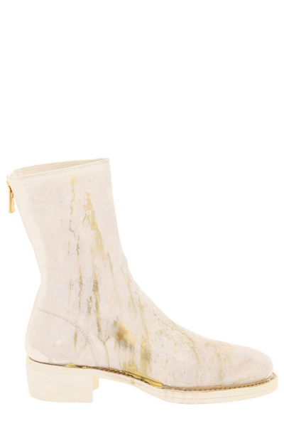 Guidi Wet-effect Leather Boots In Co00t (white)