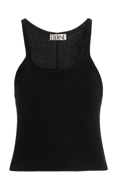 Éterne Ribbed Cotton Tank Top In Black