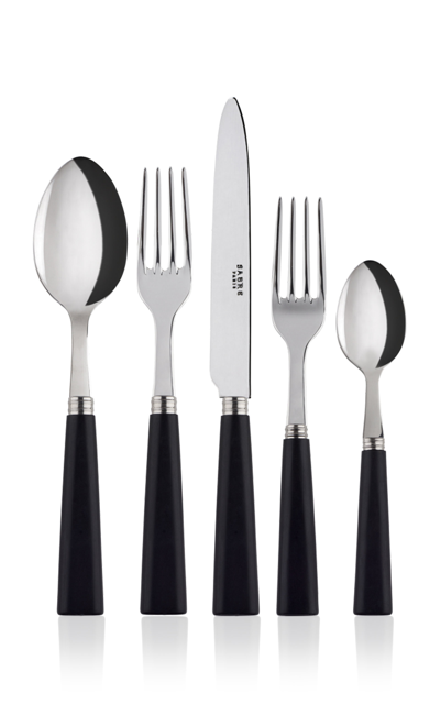 Sabre Nature Black Wood Five-piece Silverware Set