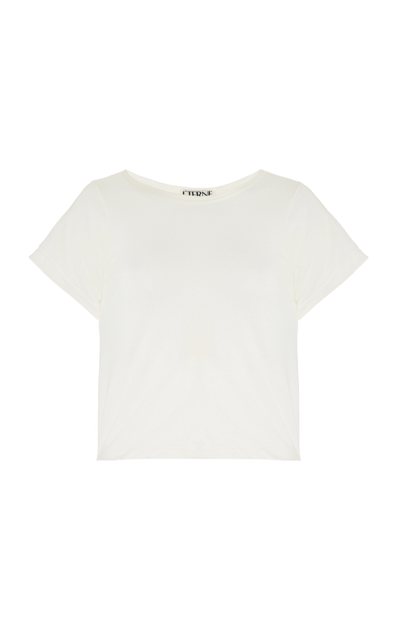 Éterne Ssense Exclusive White Crop Baby T-shirt In Ivory