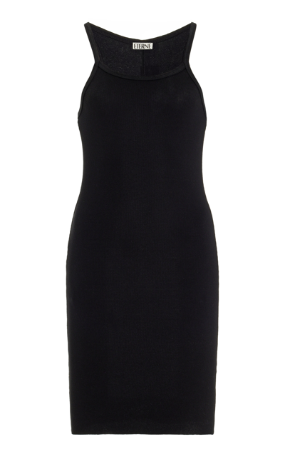 Éterne Stretch Cotton-modal Jersey Mini Dress In Black