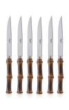 Sabre Panda Dark Bamboo Six-piece Knife Set In Brown
