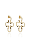 BEA BONGIASCA FLORAL 9K GOLD; SILVER; AND ENAMEL EARRINGS