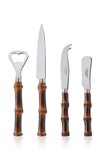Sabre Dark Bamboo Four-piece Aperitif Set In Brown