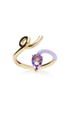 BEA BONGIASCA HALF 9K GOLD; AMETHYST; AND ENAMEL RING