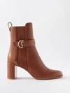Christian Louboutin Cl Chelsea Booty Leather Boots 70 In Brown