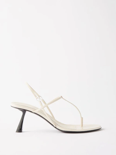 Khaite Linden Leather Sandals In White