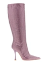 Leonie Hanne X Liu Jo High Boot With Rhinestones In Purple