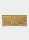 Judith Leiber Envelope Beaded Clutch Bag In Champagne Metalli