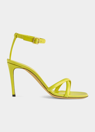 Victoria Beckham Signature Crisscross Ankle-strap Sandals In Apple Green