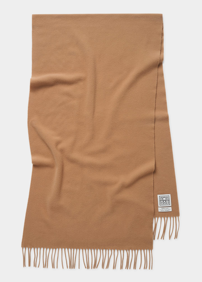 Totême Classic Wool Fringe Scarf In Black