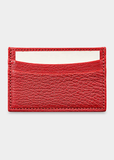 Bergdorf Goodman Leather Slim Card Case In Red